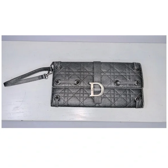 Dior Leather Cannage Stitch Wristlet Clutch Bag - Picture 7 of 8
